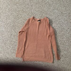 Cozy Waffle Knit Sweater in Warm peach